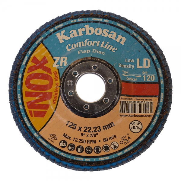 Круг лепестковый торцевой (КЛТ) 125х22 P120 (Karbosan)