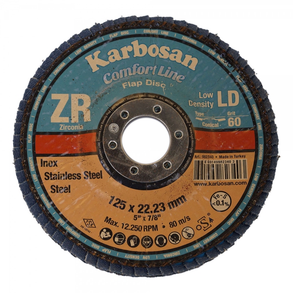 Круг лепестковый торцевой (КЛТ) 125х22 P60 (Karbosan)