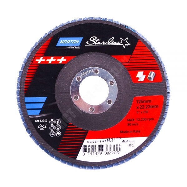 Круг лепестковый торцевой (КЛТ) 125х22 P60 (Norton)