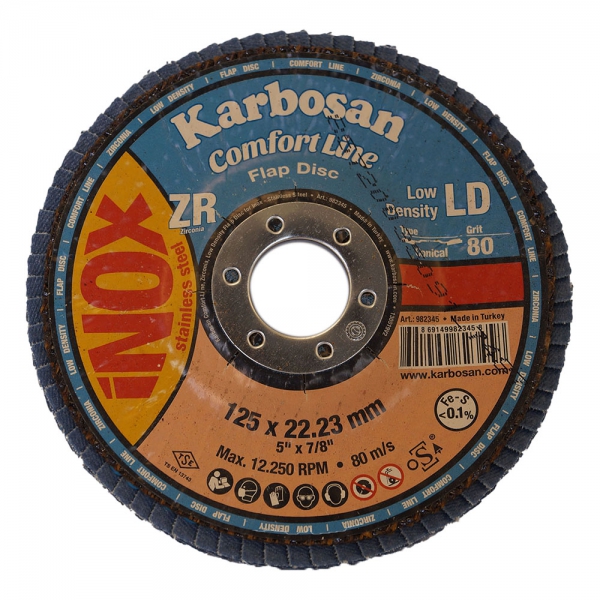 Круг лепестковый торцевой (КЛТ) 125х22 P80 (Karbosan)